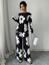 2pcs/Set Women Casual Floral Print Long Sleeve Top And Pants Suit, Autumn